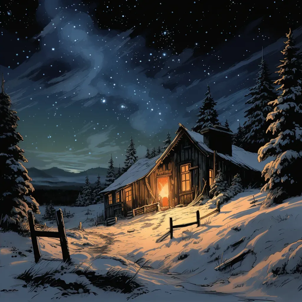 Cozy Winter Night in the Countryside