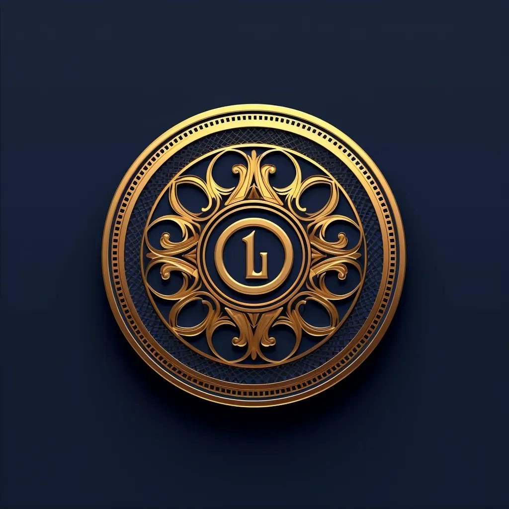 Elegant and luxurious logo with a watch face icon in gold and navy - Image 2