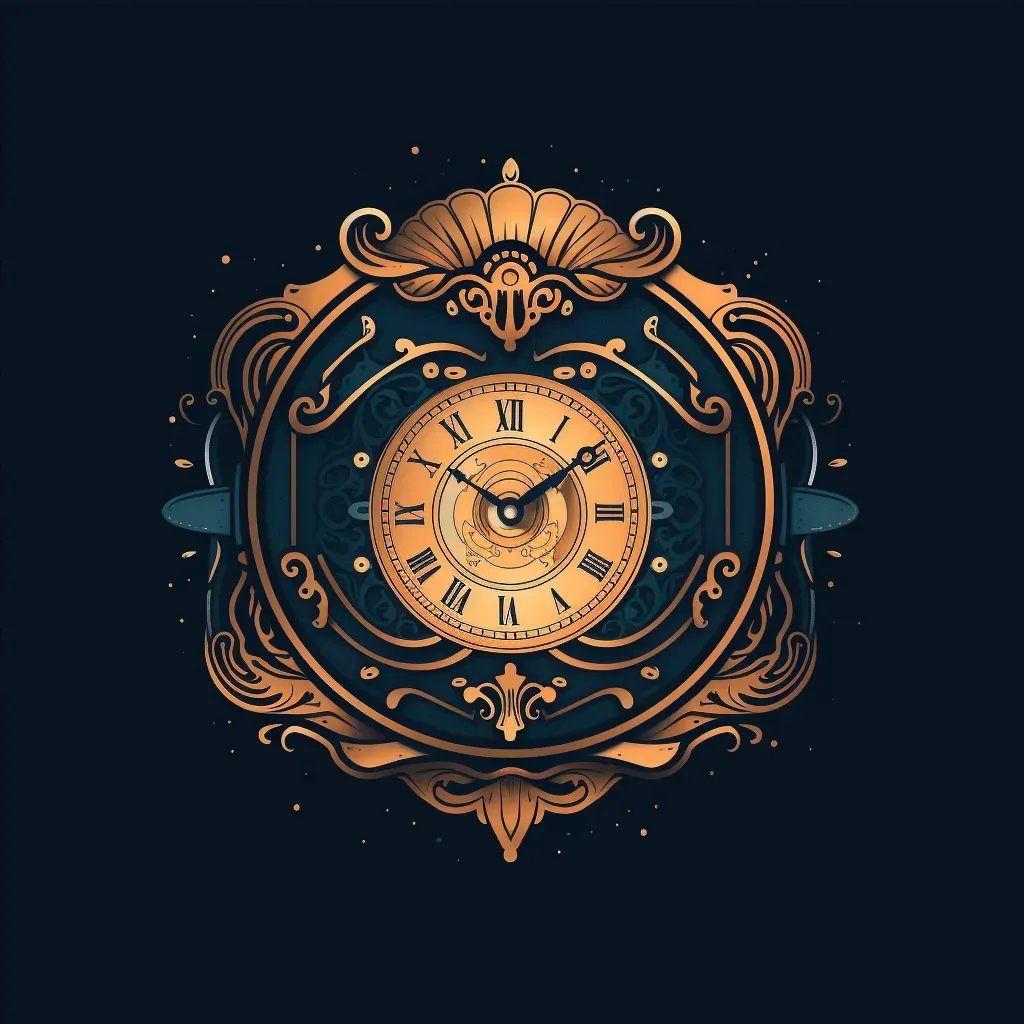 Elegant and luxurious logo with a watch face icon in gold and navy - Image 4