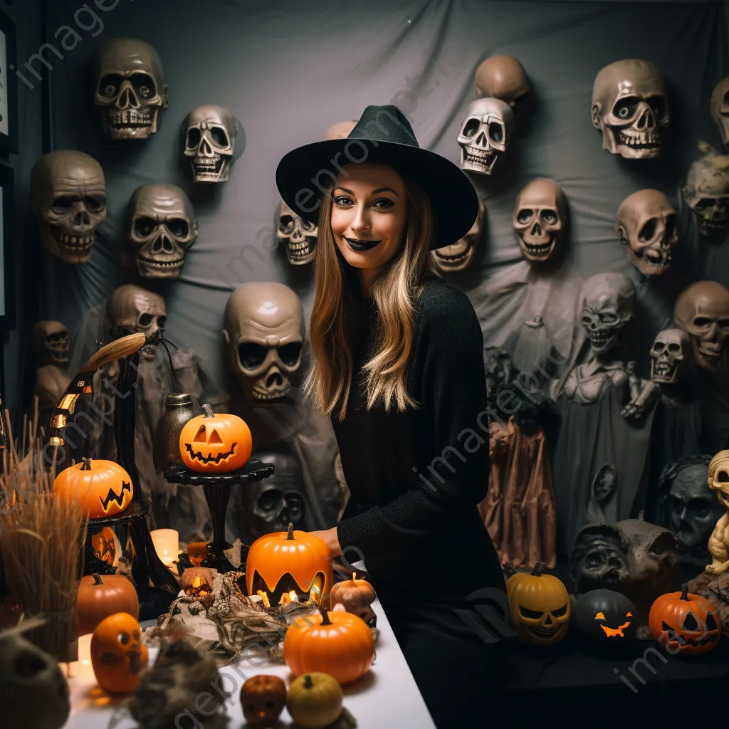 Playful Halloween photo booth with spooky props and backdrops - Image 1