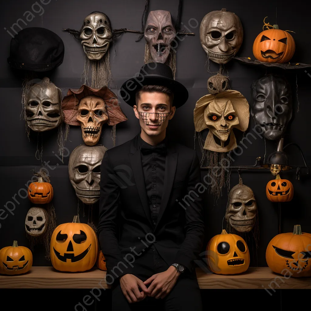 Playful Halloween photo booth with spooky props and backdrops - Image 2