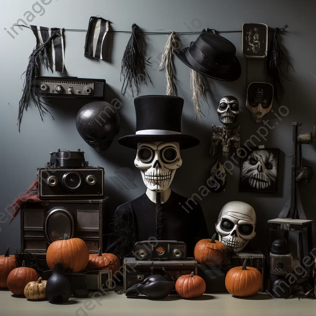 Playful Halloween photo booth with spooky props and backdrops - Image 3