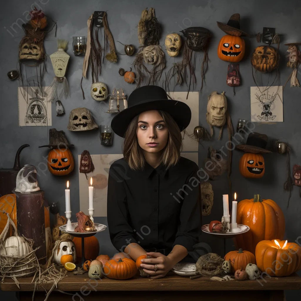 Playful Halloween photo booth with spooky props and backdrops - Image 4