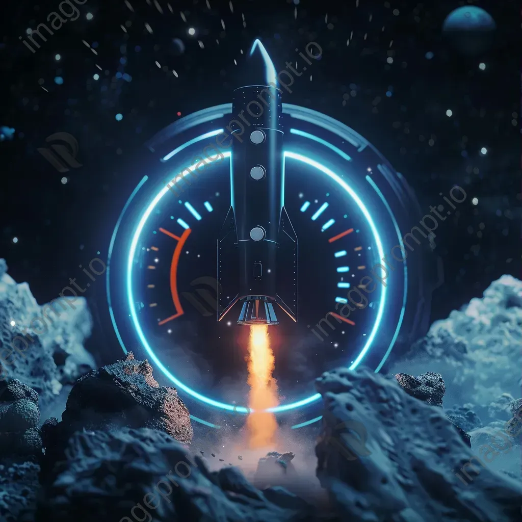 Space-themed countdown timer with rocket launch animation - Image 3