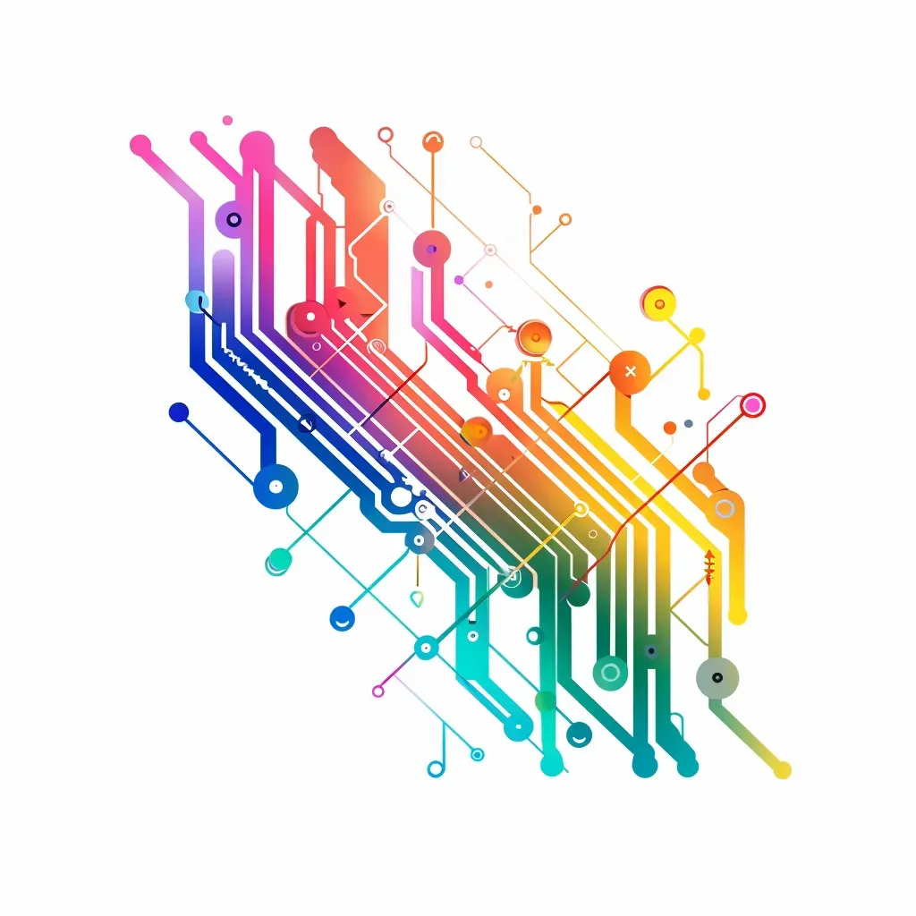 Colorful abstract circuits symbolizing advancement logo - Image 2