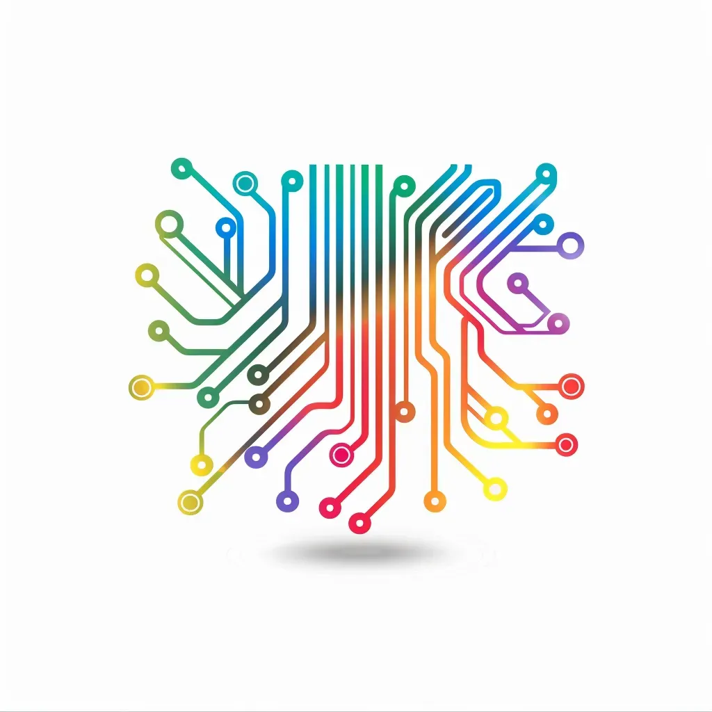 Colorful abstract circuits symbolizing advancement logo - Image 4