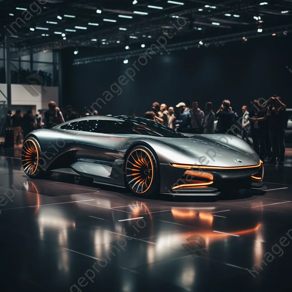 Futuristic concept car at an auto show - Image 1