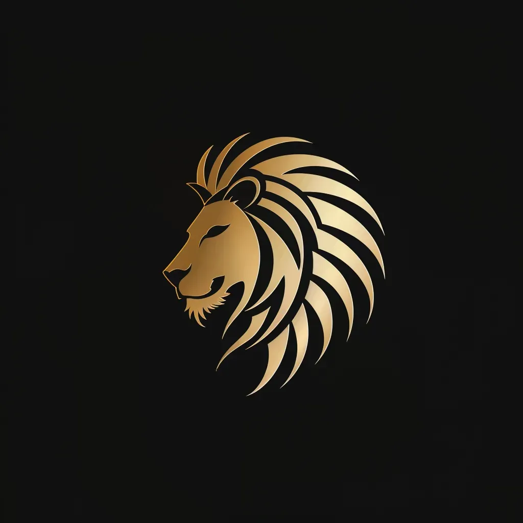 minimalist stylized lion head logo - Image 1