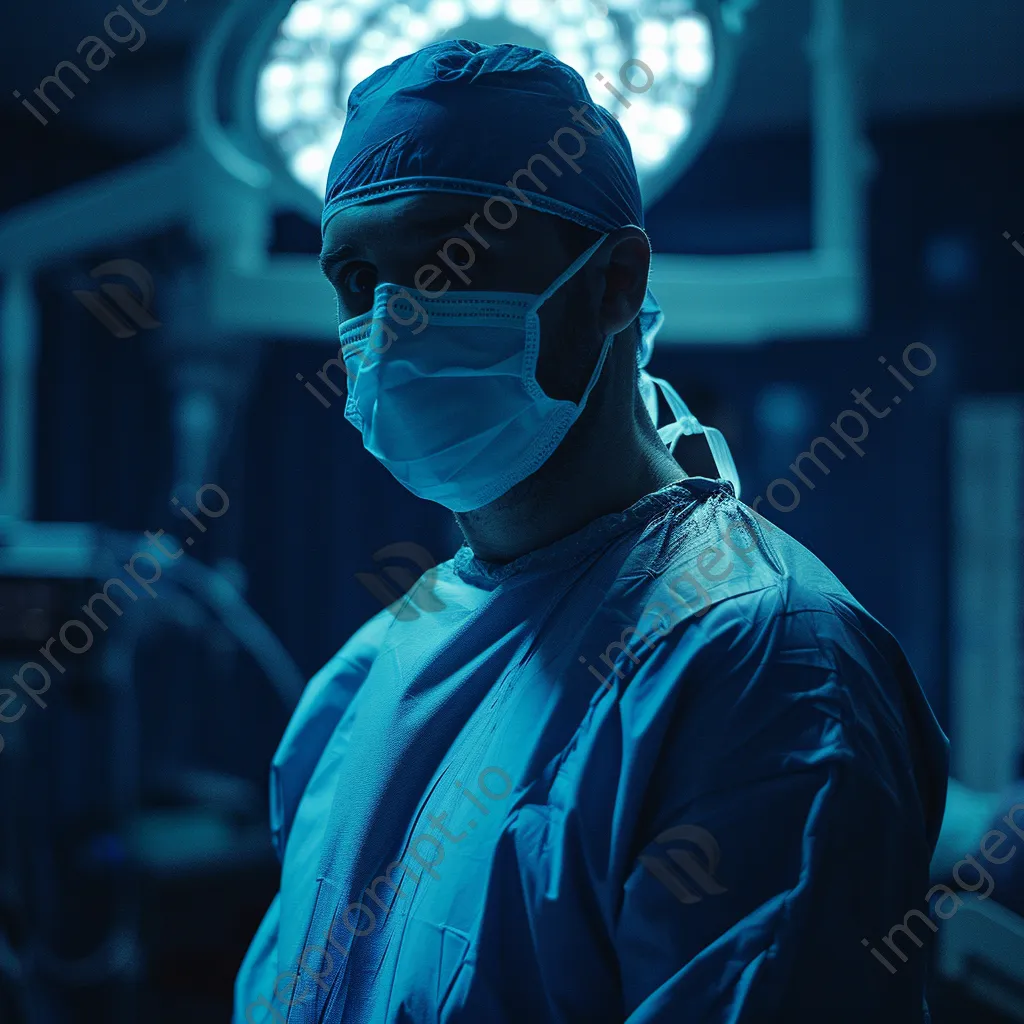 Surgeon in scrubs ready for operation in surgical room - Image 3