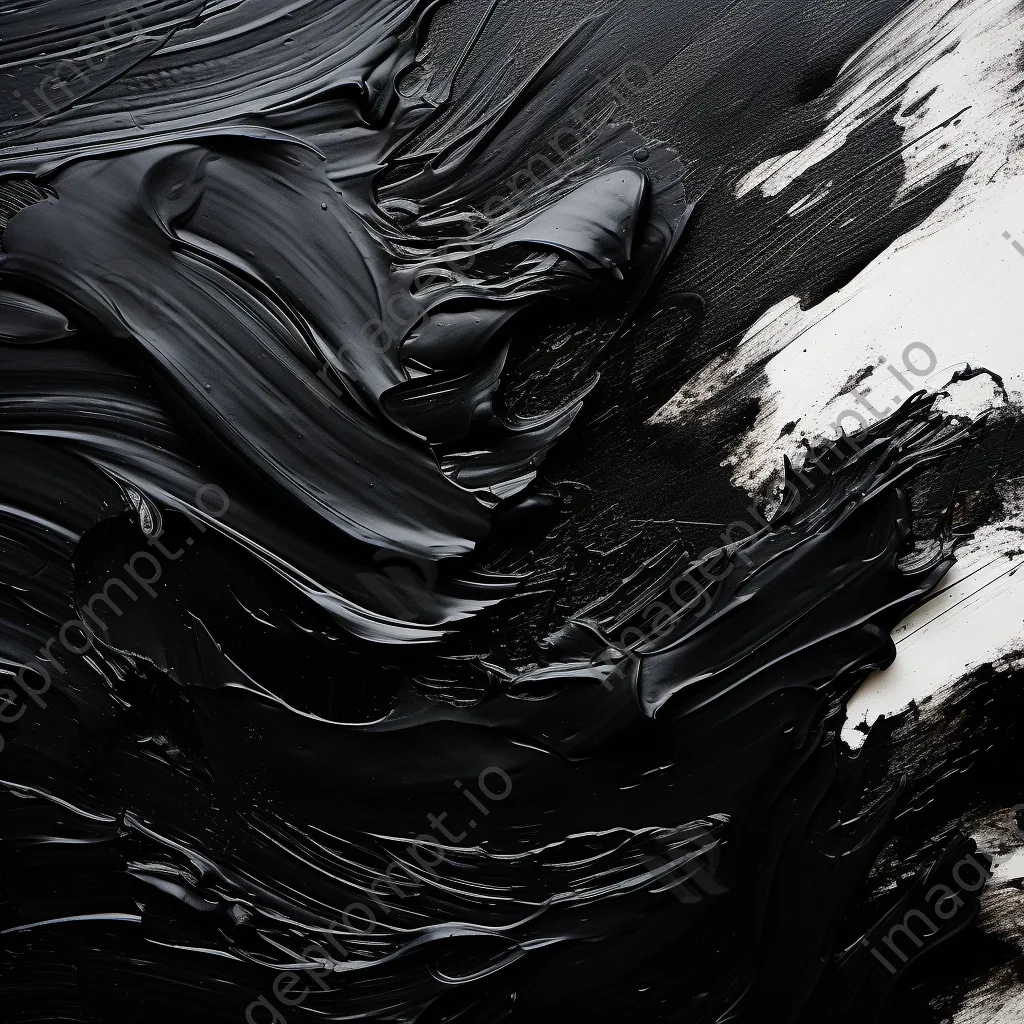 Gray and black paint strokes on canvas - Image 3