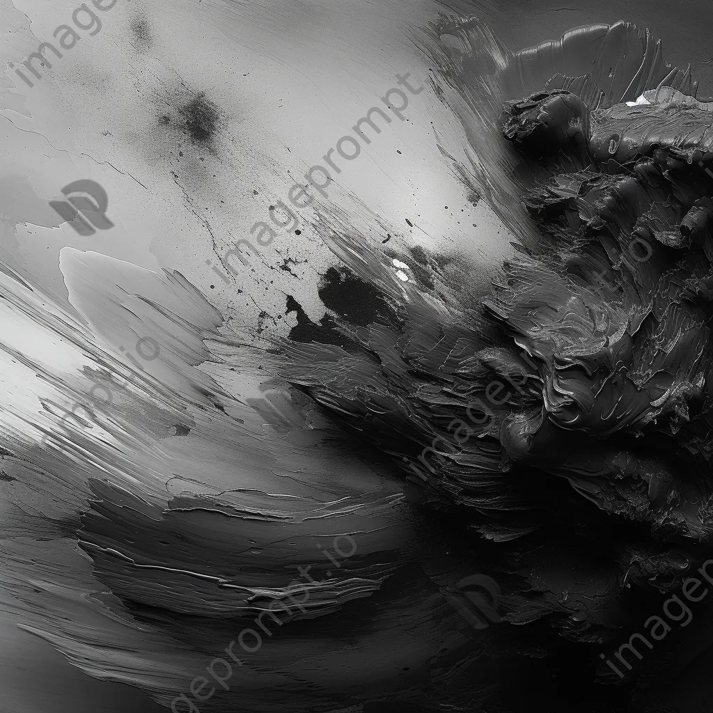 Gray and black paint strokes on canvas - Image 4