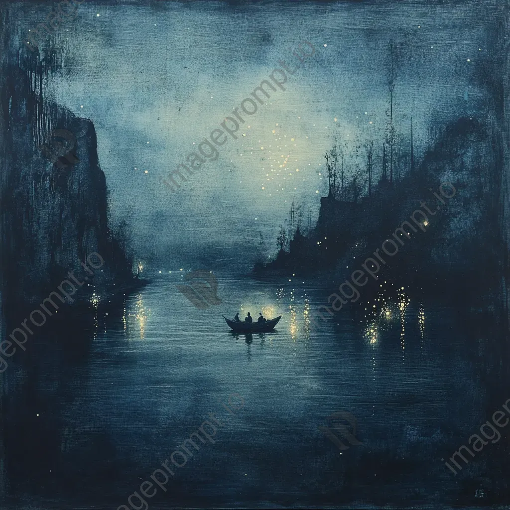 Atmospheric nocturne of bioluminescent planktons under the twilight glow - Image 4