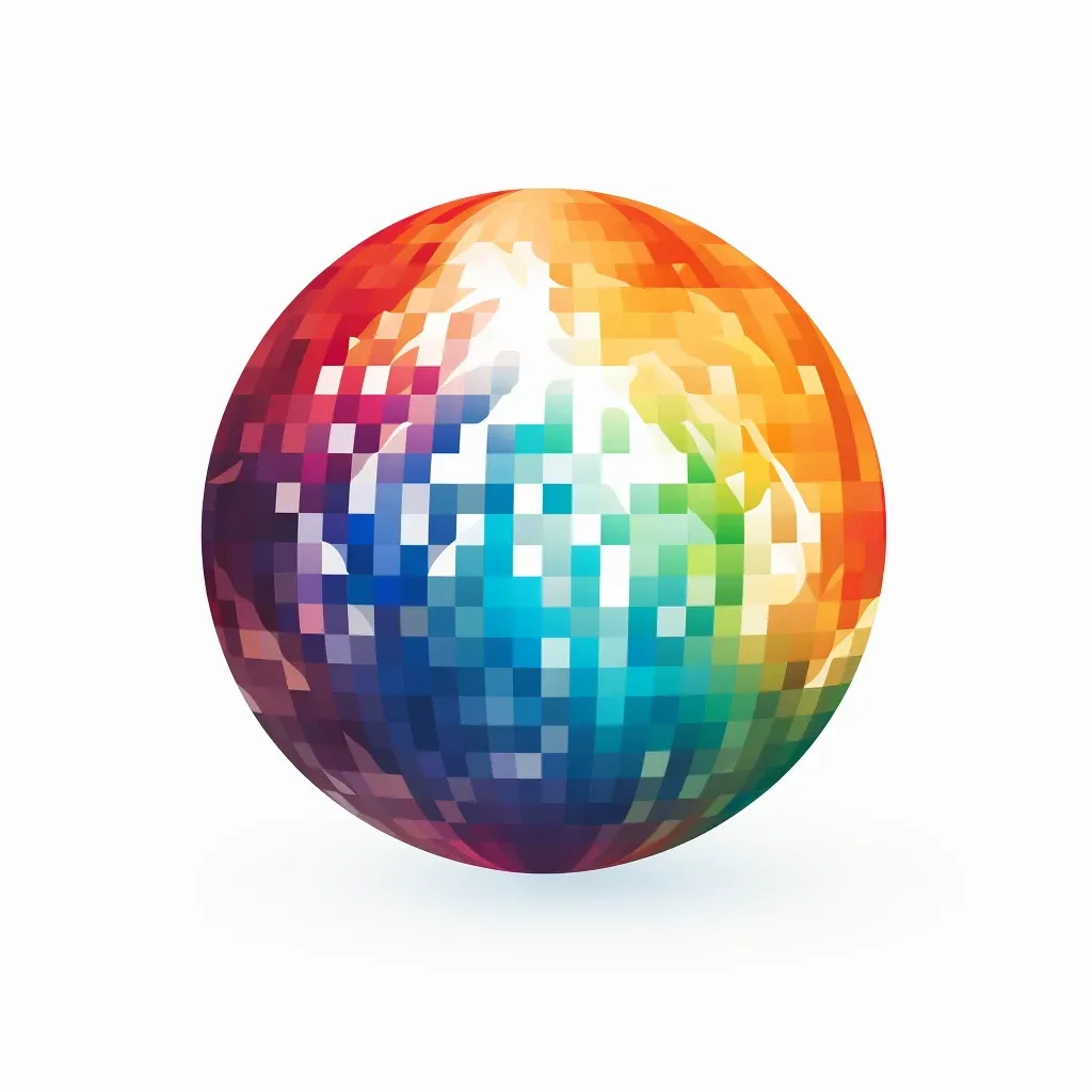 Pixelated rainbow globe logo - Image 3