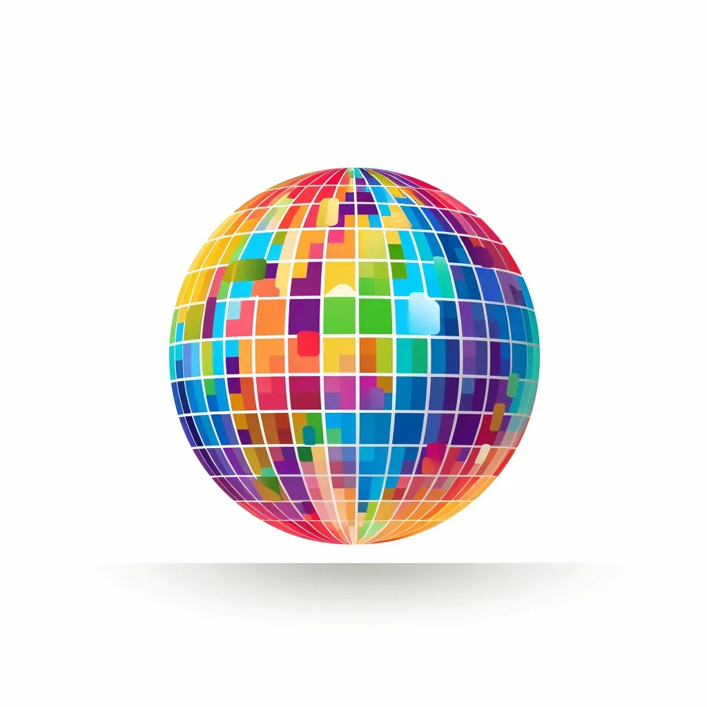 Pixelated rainbow globe logo - Image 4