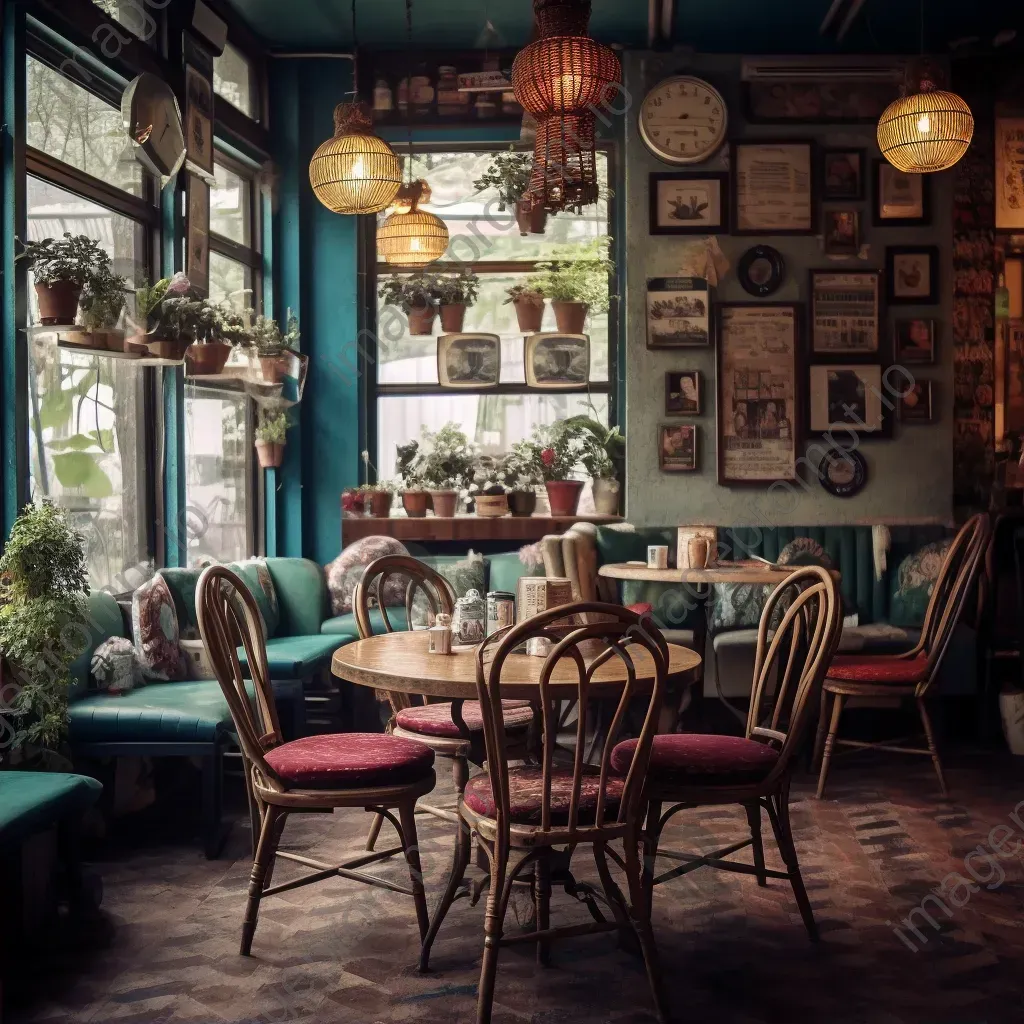 Cafe interior with mismatched furniture on Canon EOS 5D Mark IV - Image 2