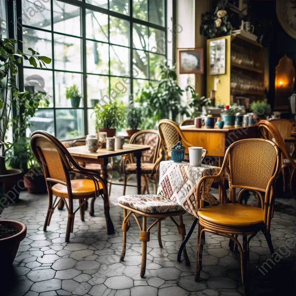 Cafe interior with mismatched furniture on Canon EOS 5D Mark IV - Image 3