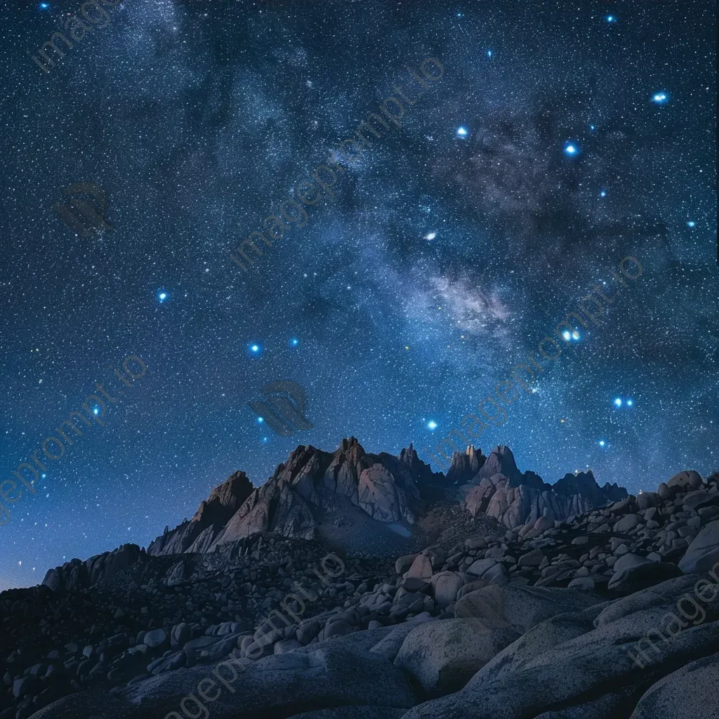 Gemini constellation over mountain range at night - Image 3