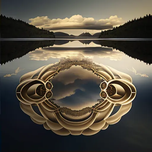 Reflective calm lake symmetry at dawn - Image 2