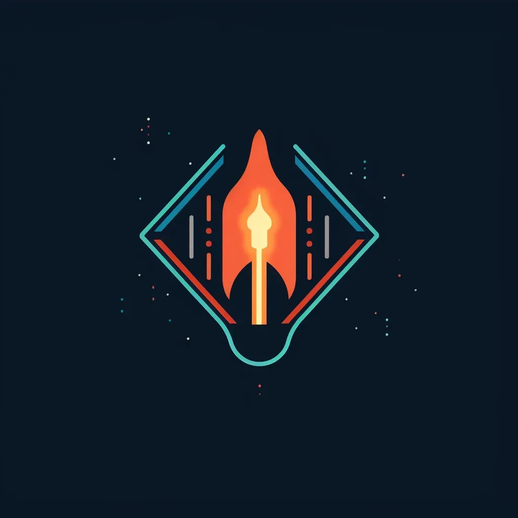 Modern and innovative rocket icon health tech logo in blue and orange colors - Image 3