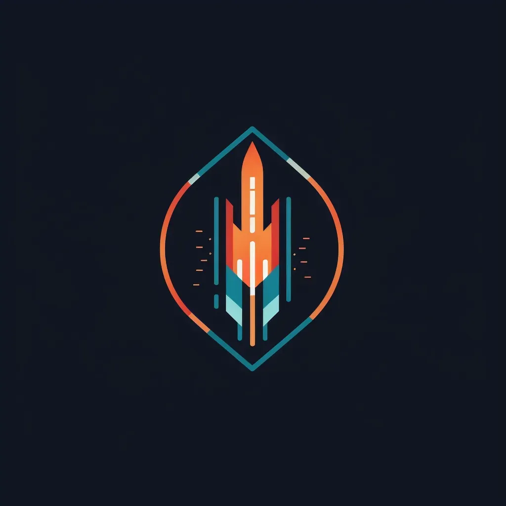 Modern and innovative rocket icon health tech logo in blue and orange colors - Image 4