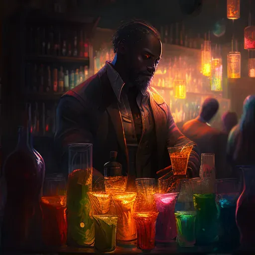 Bar Scene with Mysterious Figure