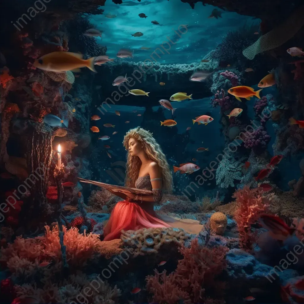 Underwater kingdom with mermaids and coral reefs - Image 2