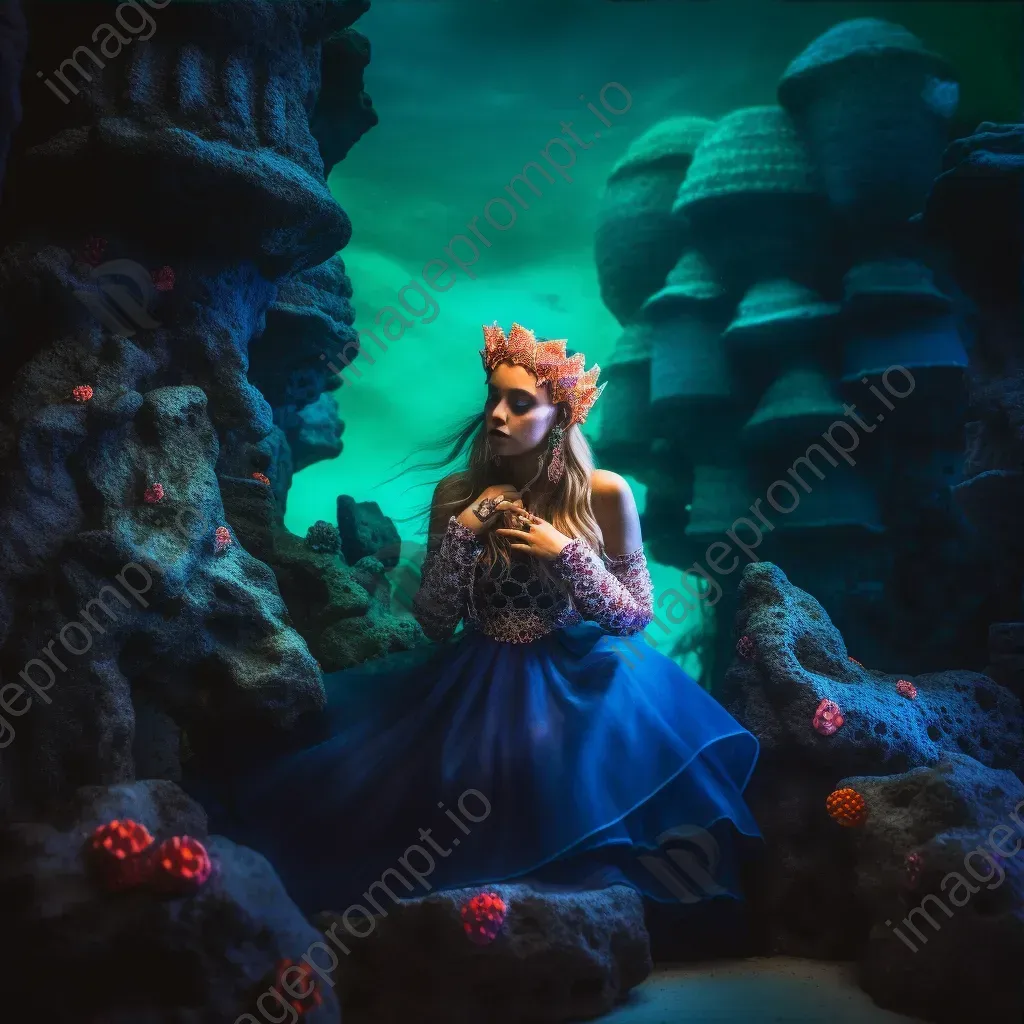 Underwater kingdom with mermaids and coral reefs - Image 3