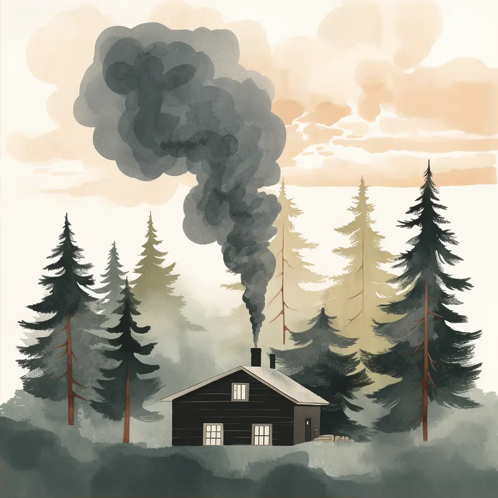 Image of a humble cabin among towering pine trees - Image 2