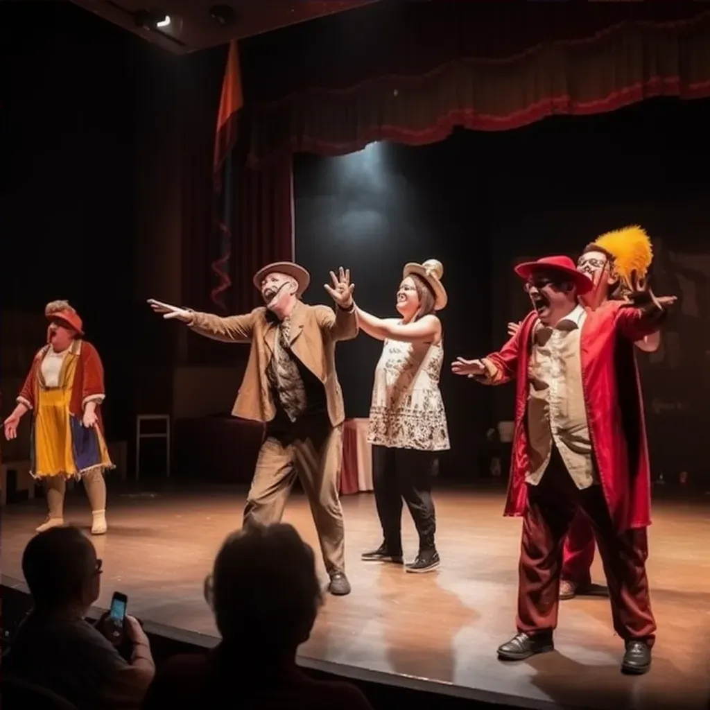 Local community theater play with actors performing on stage and audience applauding - Image 4