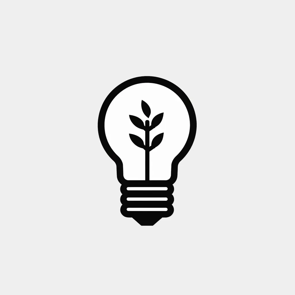 Monochrome light bulb logo - Image 2