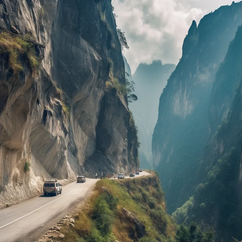 Arniko Highway Cliffs Nepal - Image 1