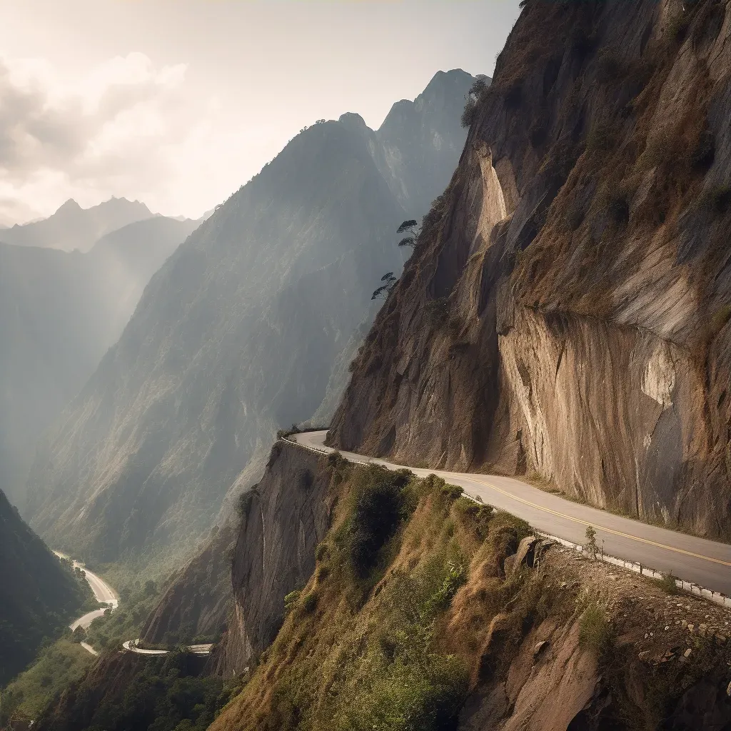 Arniko Highway Cliffs Nepal - Image 3