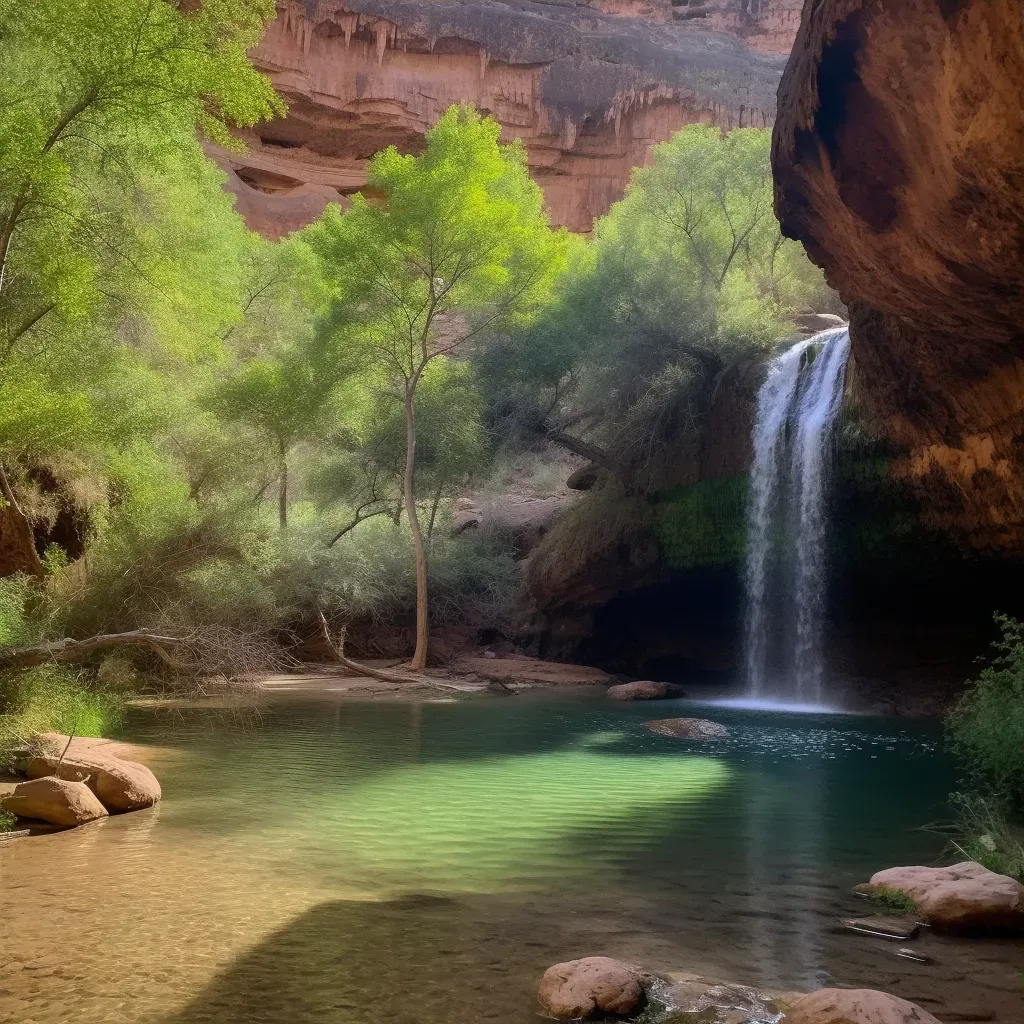 Canyon oasis waterfall - Image 3