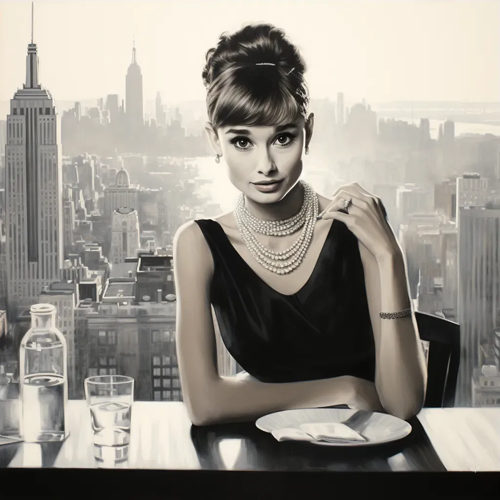 Black and white portrayal of an actress in a city - Image 3