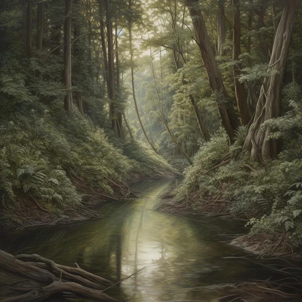 Calm river flow through dense forest - Image 4