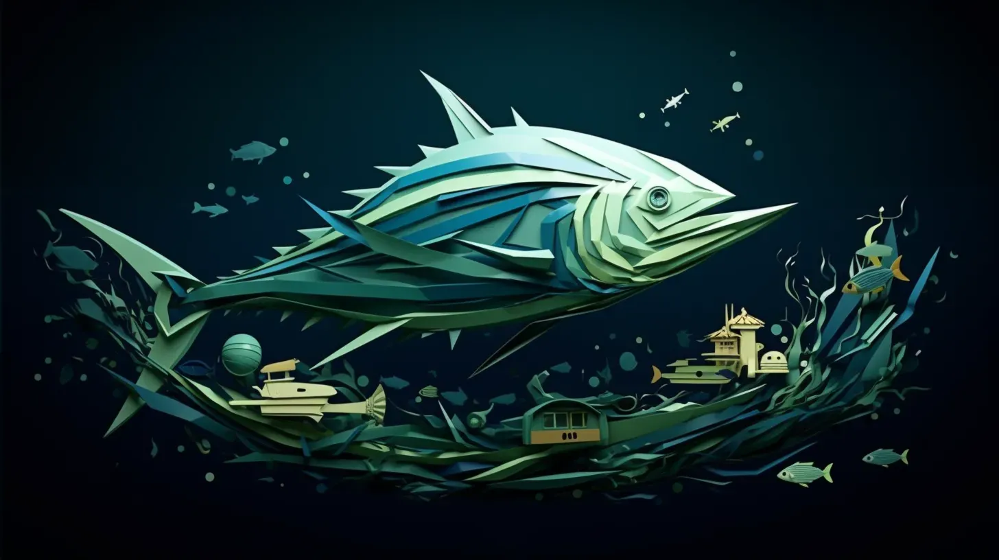 Oceanic-themed low poly typography with hidden sea creatures - Image 2