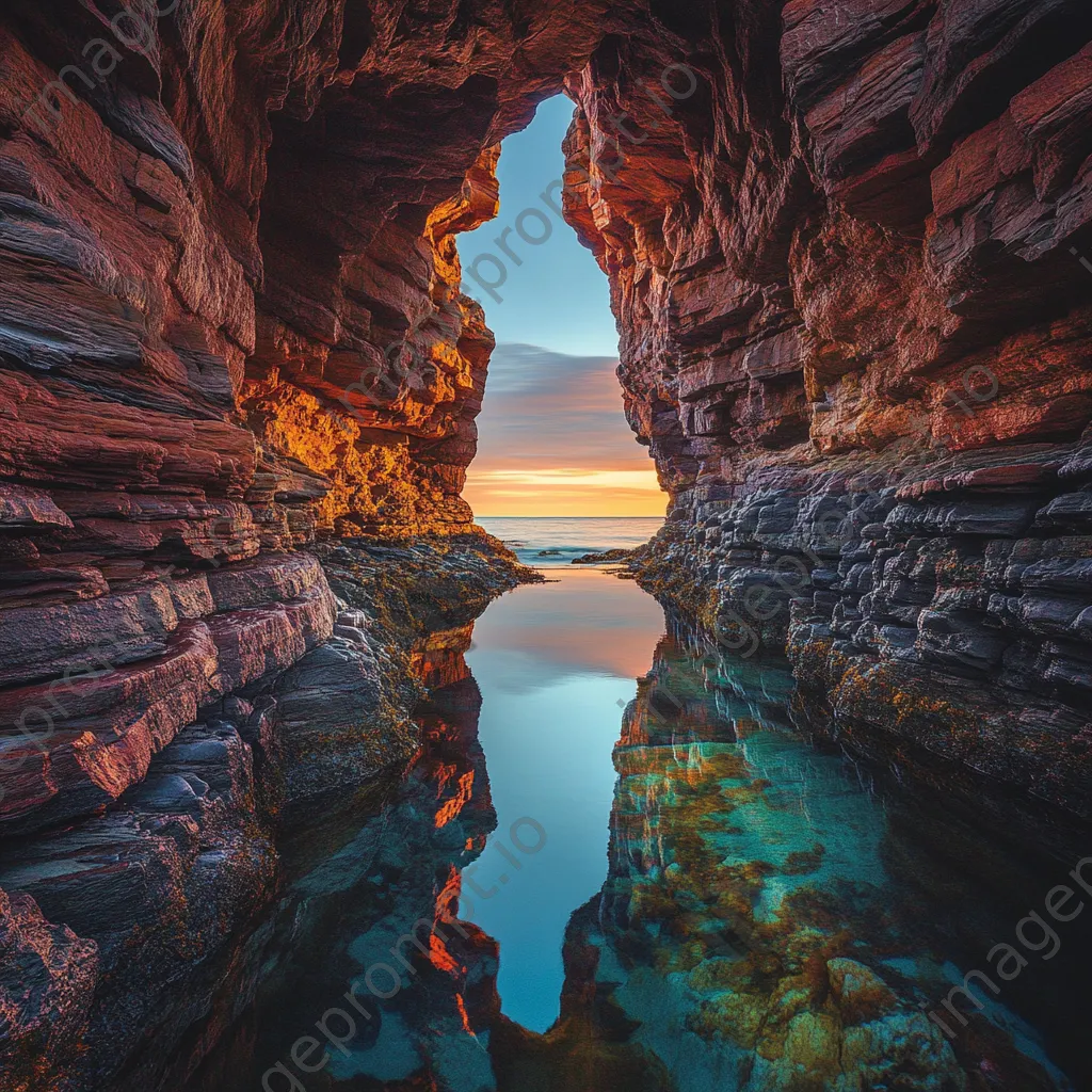 Morning light filtering through coastal caves - Image 3