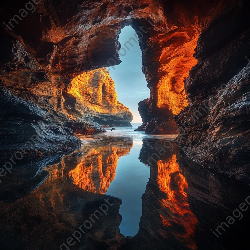 Morning light filtering through coastal caves - Image 4