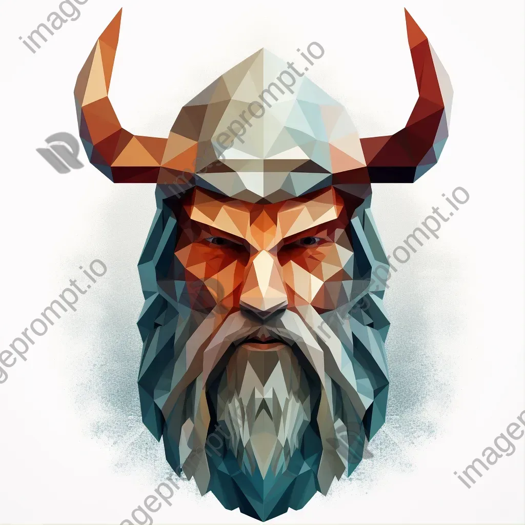 Low poly Viking in winter setting - Image 1