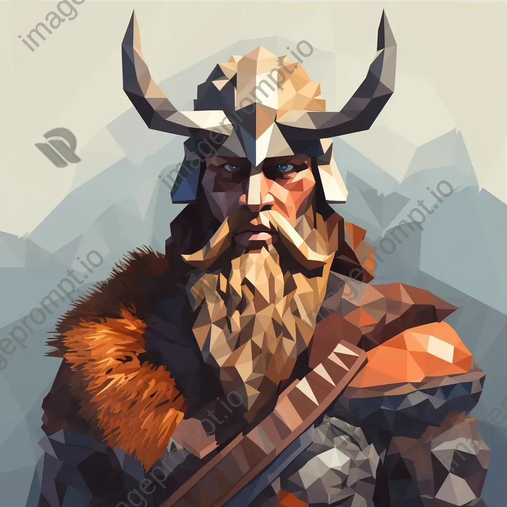 Low poly Viking in winter setting - Image 3