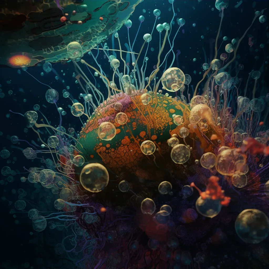 Illustration of microscopic marine life in a drop of ocean water - Image 3