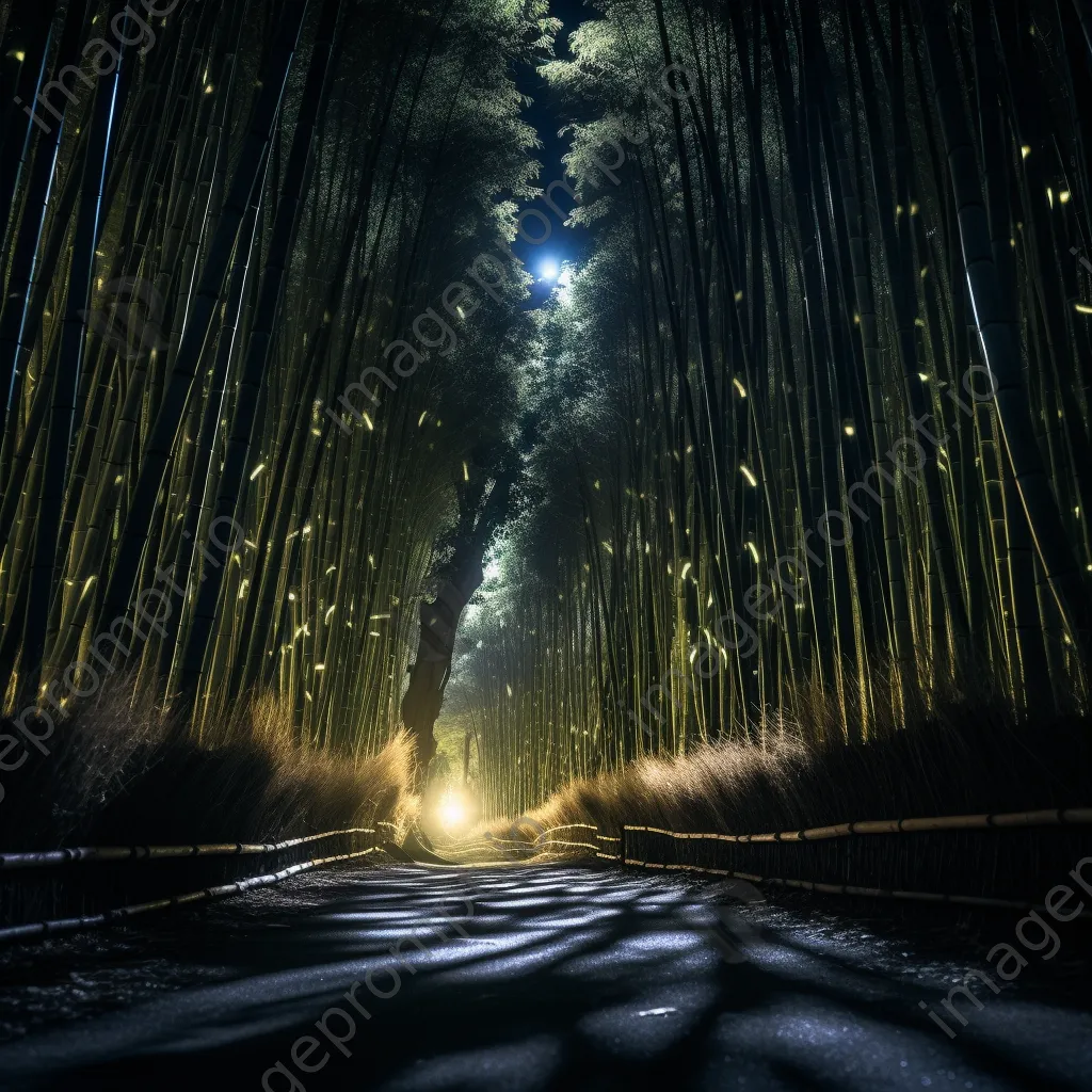 Bamboo forest illuminated by moonlight - Image 2