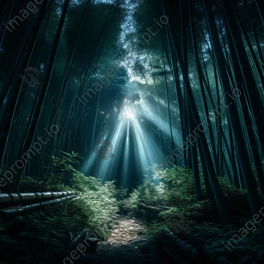 Bamboo forest illuminated by moonlight - Image 4