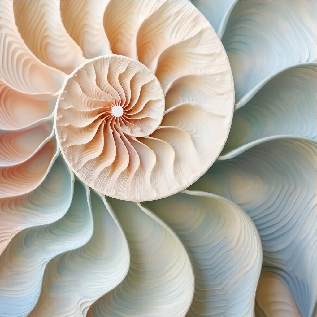 Close-up image of a spiral seashell texture with subtle color variations - Image 3