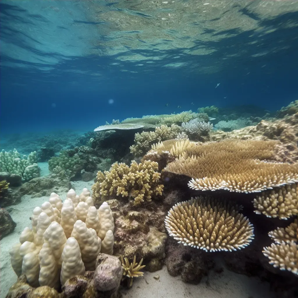 Coral reef bleaching in ocean, showing the impact of acidification - Image 4