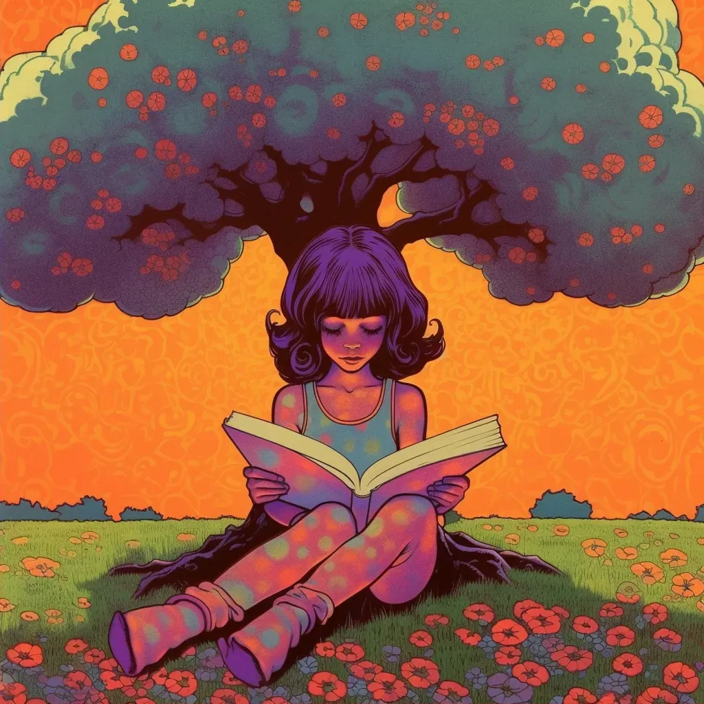 Young girl reading a book under a tree symbolizing importance of education - Image 2