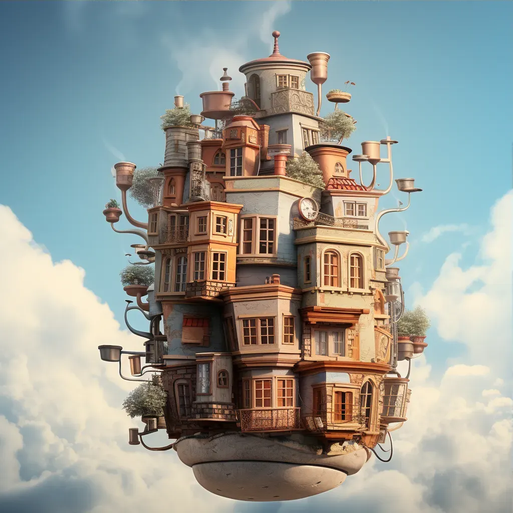 Surreal architectural fantasies with oversized book and teapot buildings - Image 3