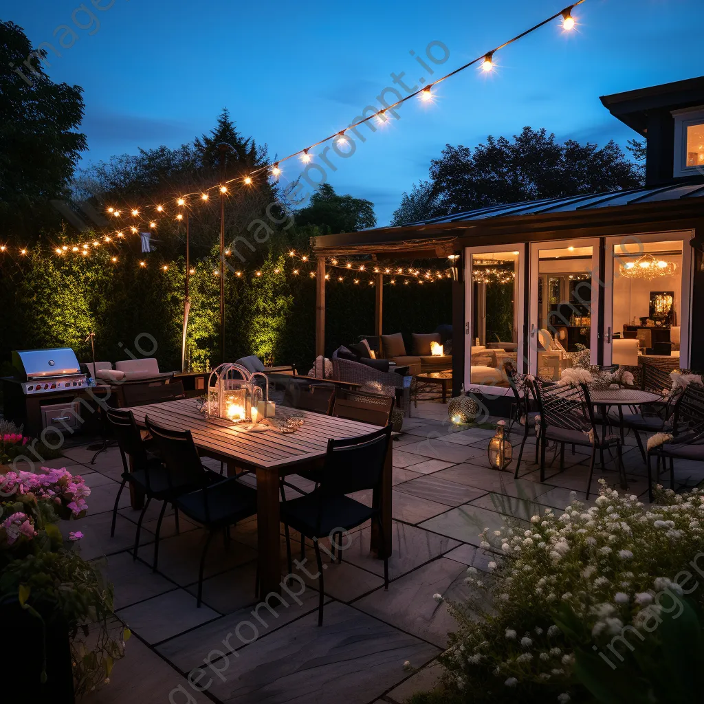 Outdoor patio with smart lighting for evening gatherings - Image 3