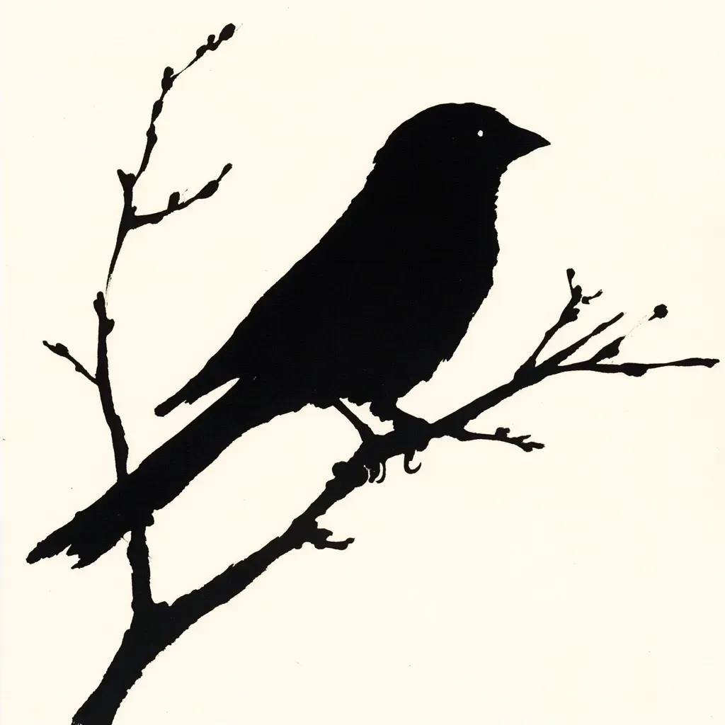 Inked Sparrow Silhouette