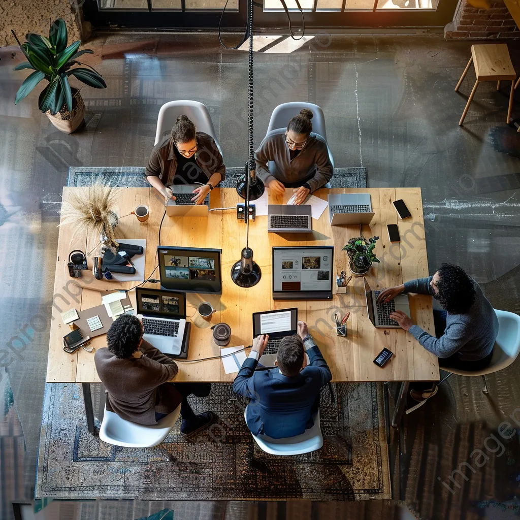 Professionals participating in an online workshop using devices. - Image 3